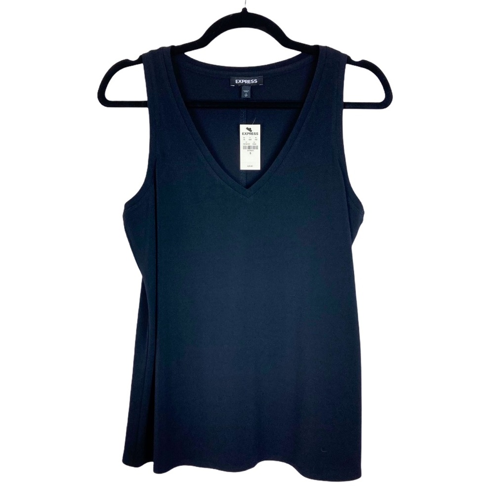 EXPRESS Sleeveless Black V-Neck Shell Top, NWT, S